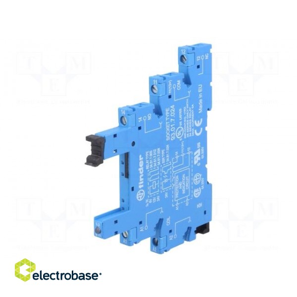 Socket | PIN: 5 | 6A | 250VAC | for DIN rail mounting | screw terminals image 1