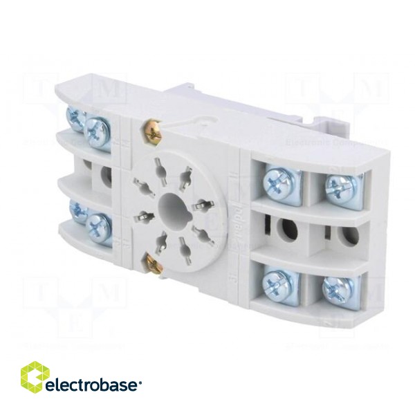 Socket | PIN: 8 | 10A | 250VAC | Mounting: DIN | Leads: screw terminals image 2