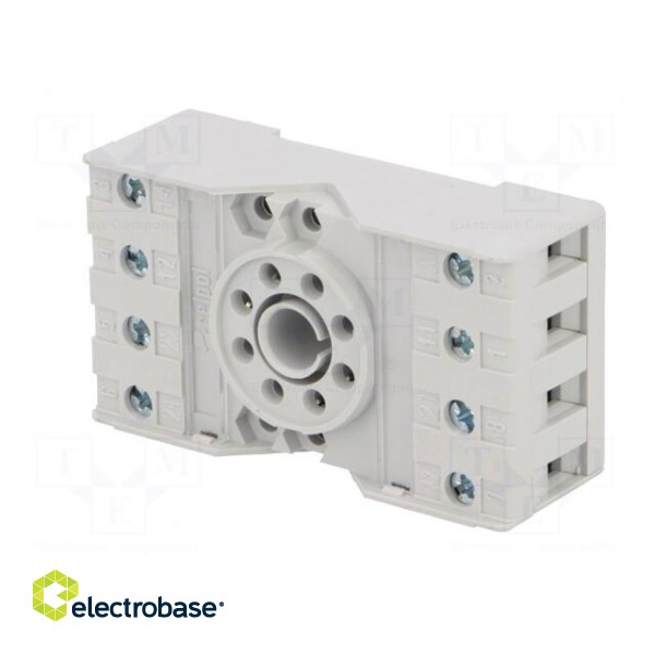 Socket | PIN: 8 | 10A | 250VAC | on panel,for DIN rail mounting | octal image 2