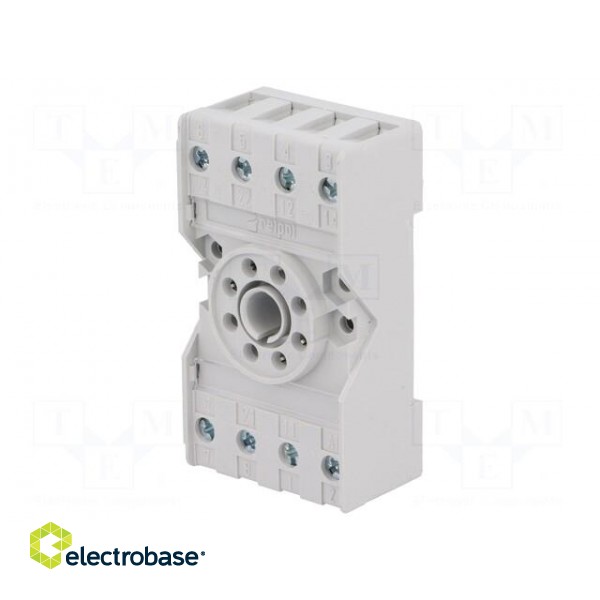 Socket | PIN: 8 | 10A | 250VAC | on panel,for DIN rail mounting | octal image 1