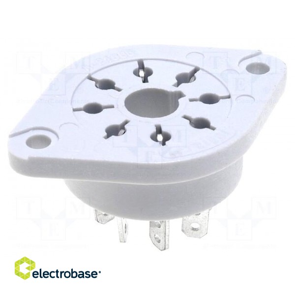 Socket | PIN: 8 | 10A | 250VAC | on panel | for soldering | Series: R15
