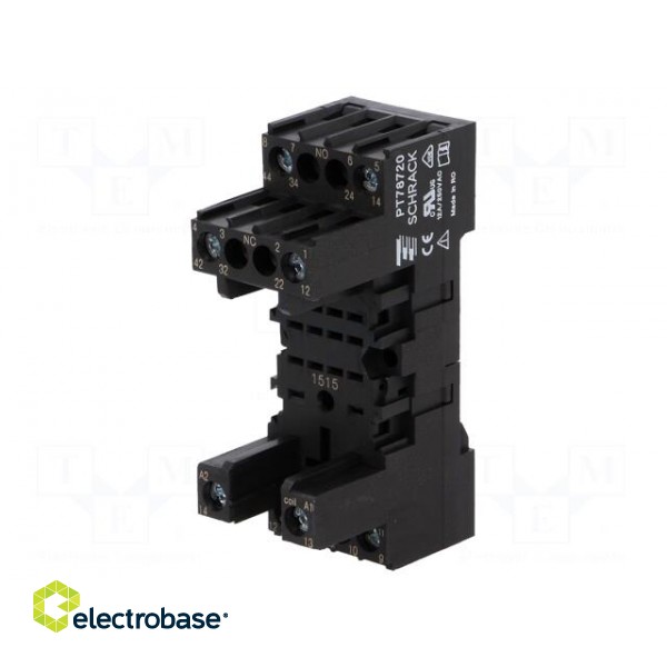 Socket | PIN: 8 | 12A | 250VAC | for DIN rail mounting | Series: PT фото 1