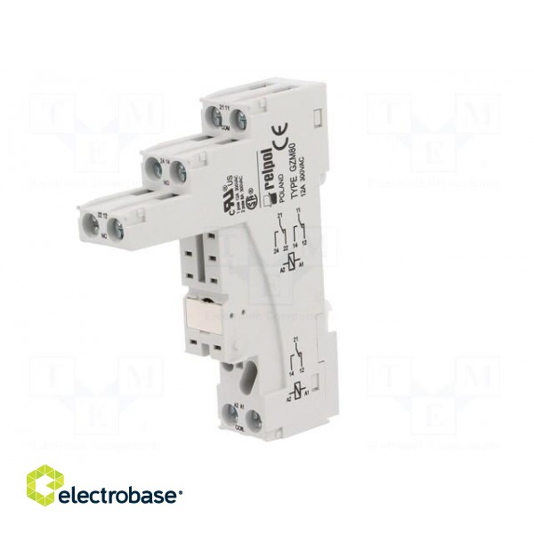 Socket | PIN: 8 | 12A | 300VAC | on panel,for DIN rail mounting image 2