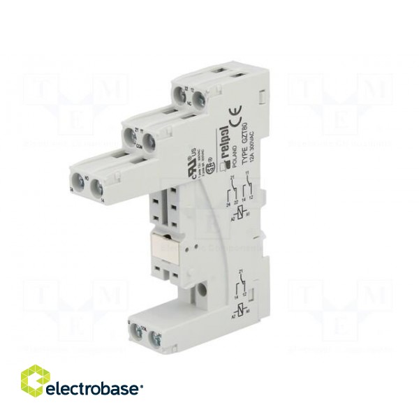 Socket | PIN: 8 | 12A | 300VAC | on panel,for DIN rail mounting image 2