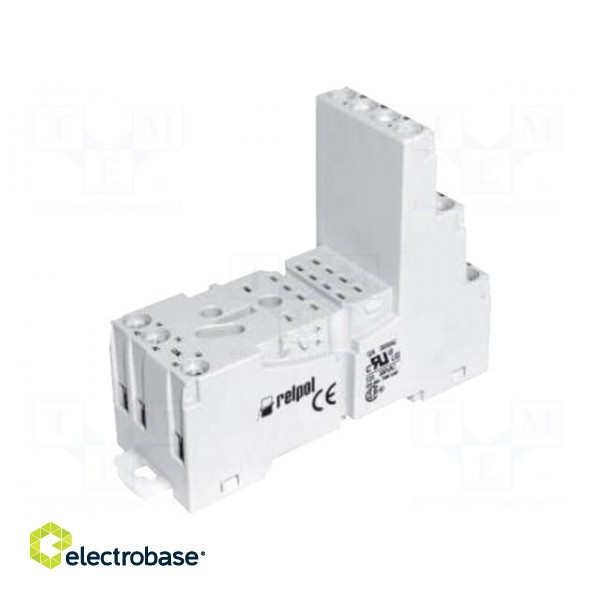 Socket | PIN: 8 | 12A | 300VAC | on panel,for DIN rail mounting