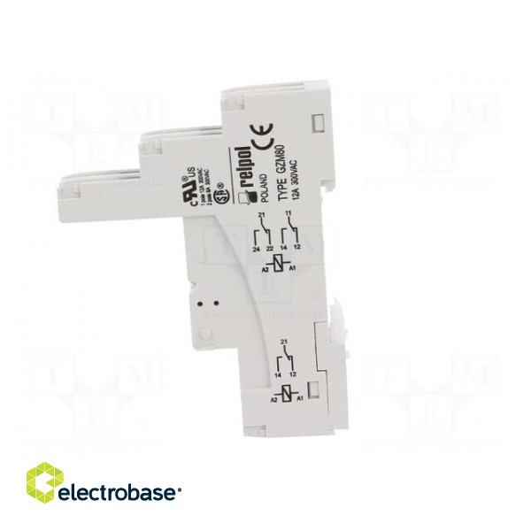 Socket | PIN: 8 | 12A | 300VAC | on panel,for DIN rail mounting image 3