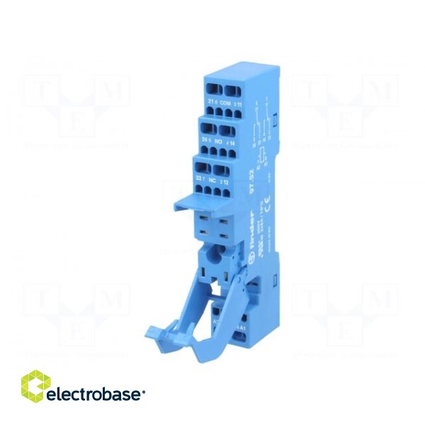 Socket | PIN: 8 | 8A | 250VAC | 097.01,097.71 | for DIN rail mounting image 1