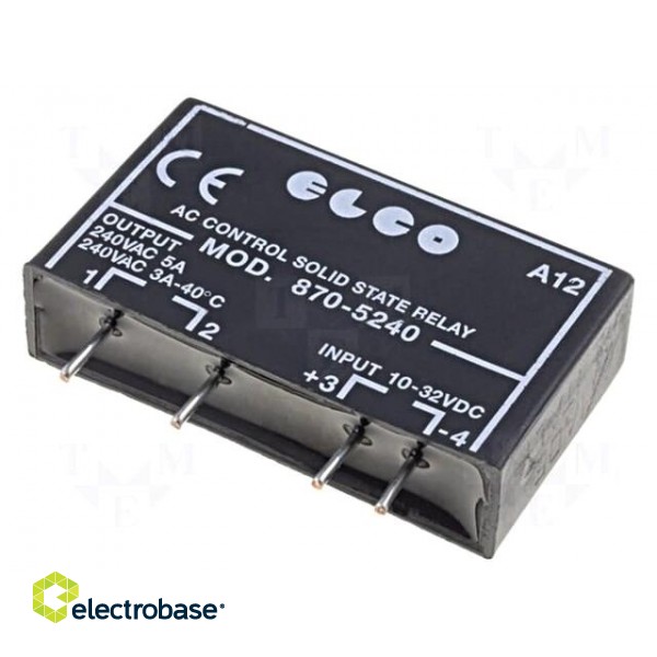 Relay: solid state | SPST-NO | Ucntrl: 10÷32VDC | 5A | 12÷275VAC