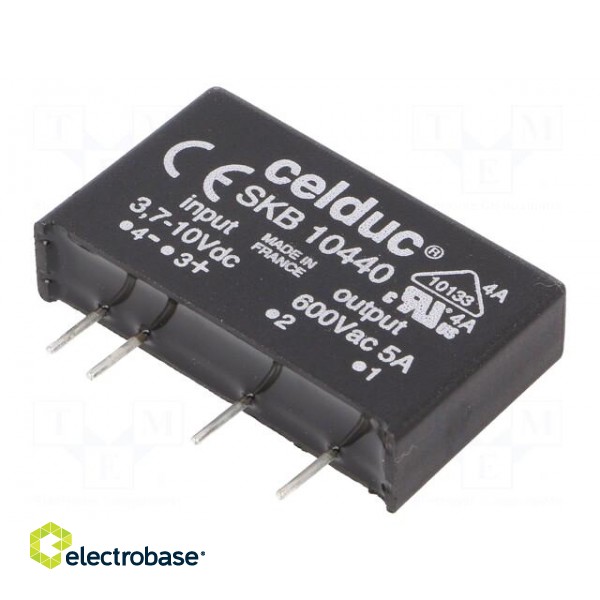 Relay: solid state | SPST-NO | Ucntrl: 3÷10VDC | 5A | 24÷600VAC