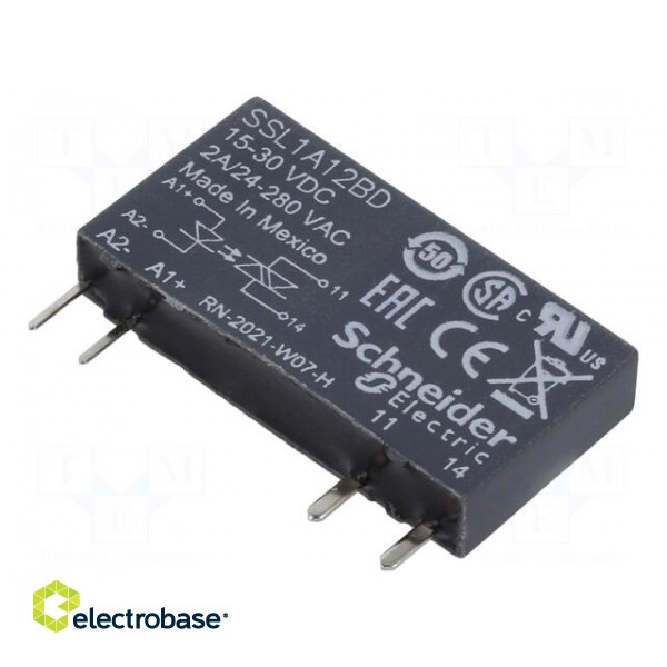 Relay: solid state | Ucntrl: 15÷30VDC | Icntrl max: 6mA | 2A | 3.5kΩ