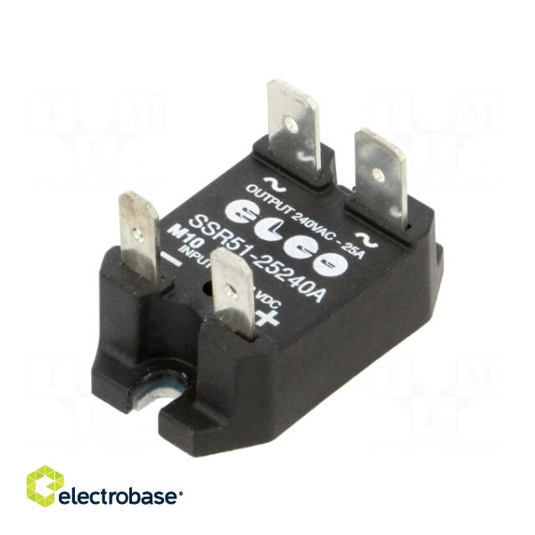 Relay: solid state | Ucntrl: 18÷28.8VDC | 25A | 24÷280VAC | on panel