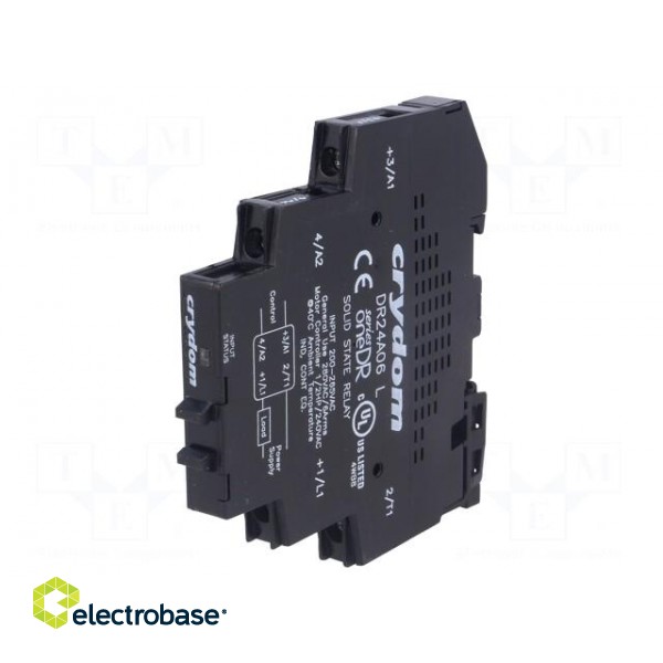 Relay: solid state | Ucntrl: 200÷280VAC | 6A | 24÷280VAC | DIN | IP00 image 1