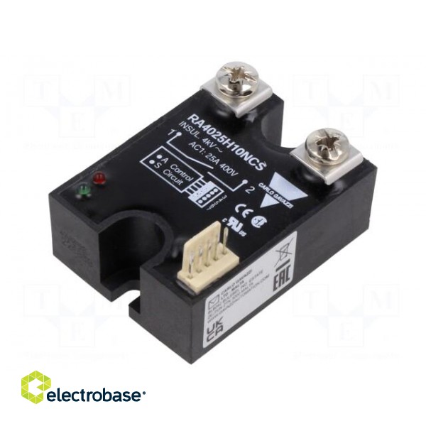 Relay: solid state | Ucntrl: 20÷32VDC | 25A | 150÷440VAC | -20÷70°C