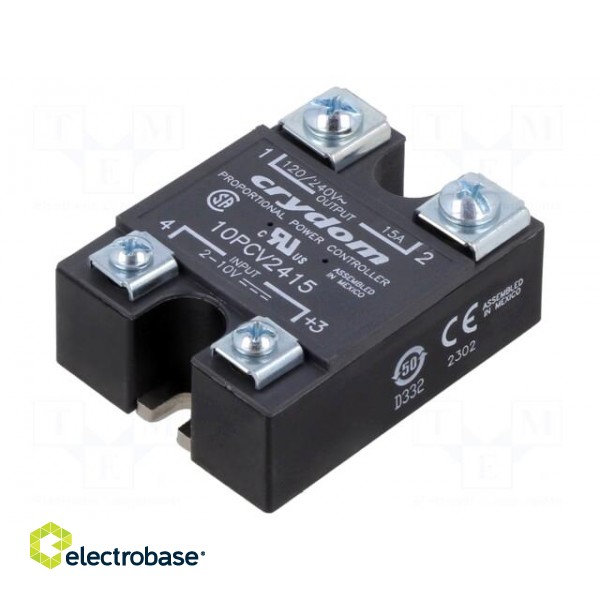 Relay: solid state | Ucntrl: 2÷10VDC | 15A | 100÷280VAC | on panel