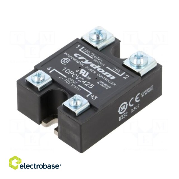 Relay: solid state | Ucntrl: 2÷10VDC | 25A | 100÷280VAC | on panel