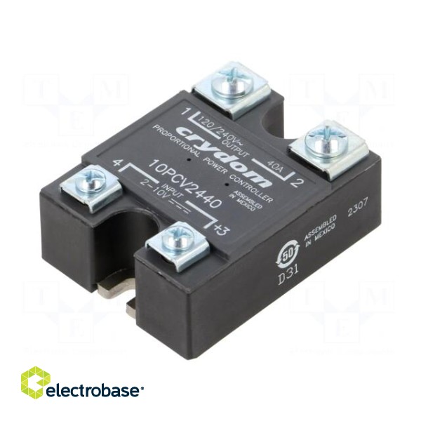 Relay: solid state | Ucntrl: 2÷10VDC | 40A | 100÷280VAC | on panel