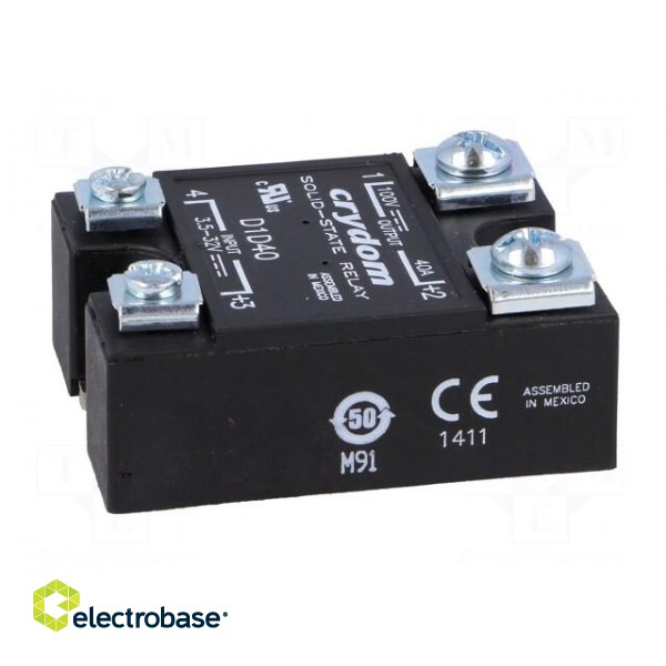 Relay: solid state | Ucntrl: 3.5÷32VDC | 40A | 1÷100VDC | -40÷100°C image 3