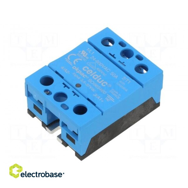 Relay: solid state | Ucntrl: 3.5÷32VDC | 50A | 24÷600VAC | -55÷100°C