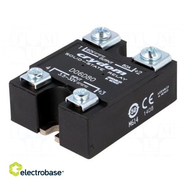 Relay: solid state | Ucntrl: 3.5÷32VDC | 80A | 0÷60VDC | -40÷100°C image 1