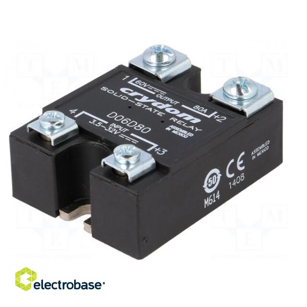 Relay: solid state | Ucntrl: 3.5÷32VDC | 80A | 0÷60VDC | -40÷100°C image 2