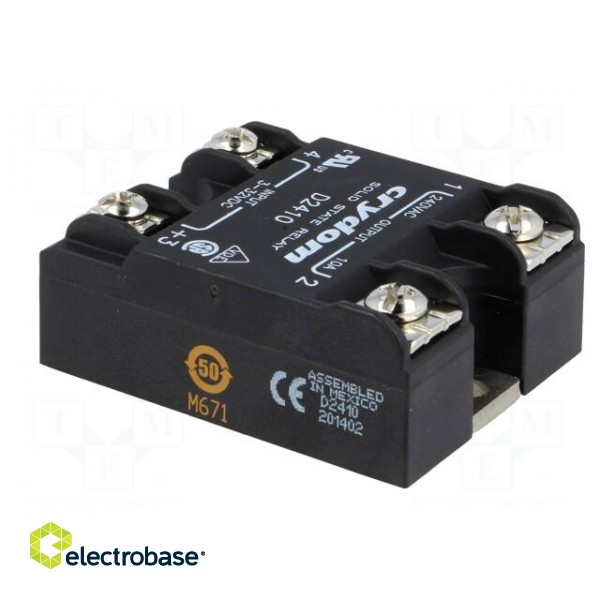 Relay: solid state | Ucntrl: 3÷32VDC | 10A | 24÷280VAC | -40÷80°C | IP00 image 4