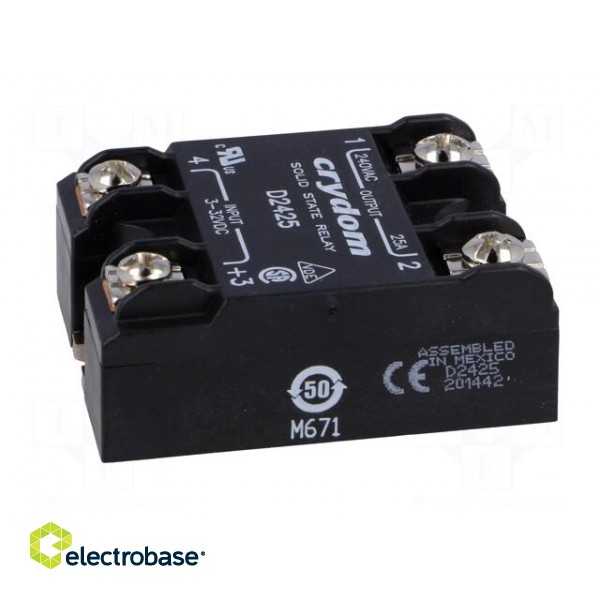 Relay: solid state | Ucntrl: 3÷32VDC | 25A | 24÷280VAC | -40÷80°C | IP00 image 3