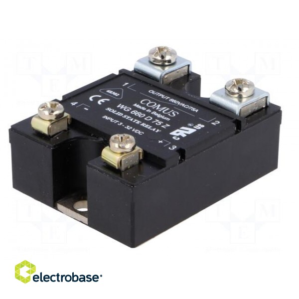 Relay: solid state | Ucntrl: 3÷32VDC | 75A | 24÷660VAC | -20÷80°C image 2