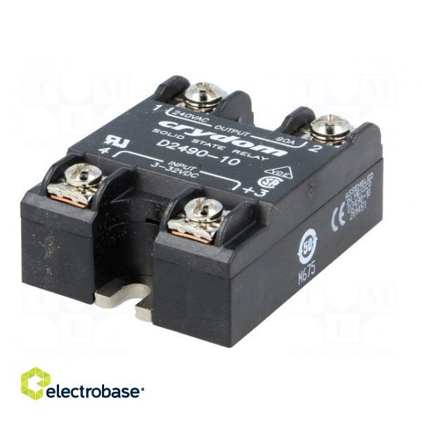 Relay: solid state | Ucntrl: 3÷32VDC | 90A | 24÷280VAC | -40÷80°C | IP00 image 2
