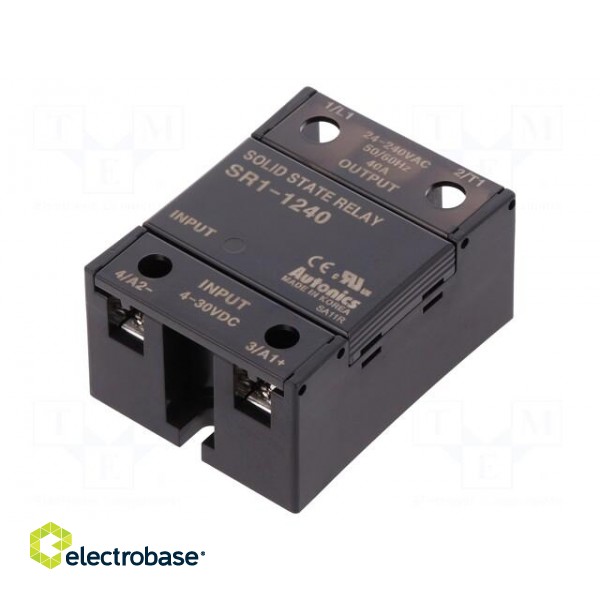 Relay: solid state | Ucntrl: 4÷30VDC | 40A | 24÷240VAC | screw type image 1