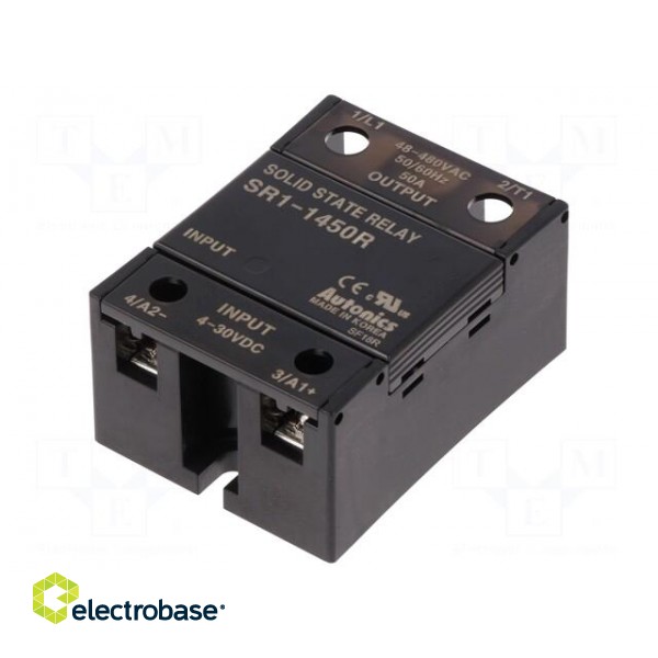 Relay: solid state | Ucntrl: 4÷30VDC | 50A | 48÷480VAC | screw type фото 1