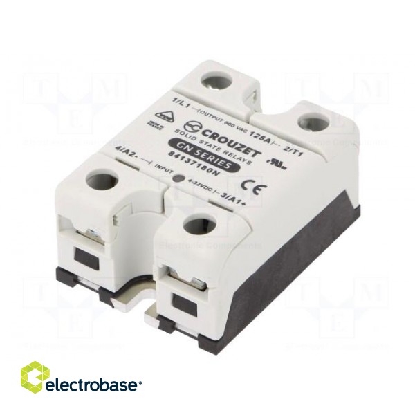 Relay: solid state | Ucntrl: 4÷32VDC | 125A | 24÷500VAC | -40÷80°C image 1