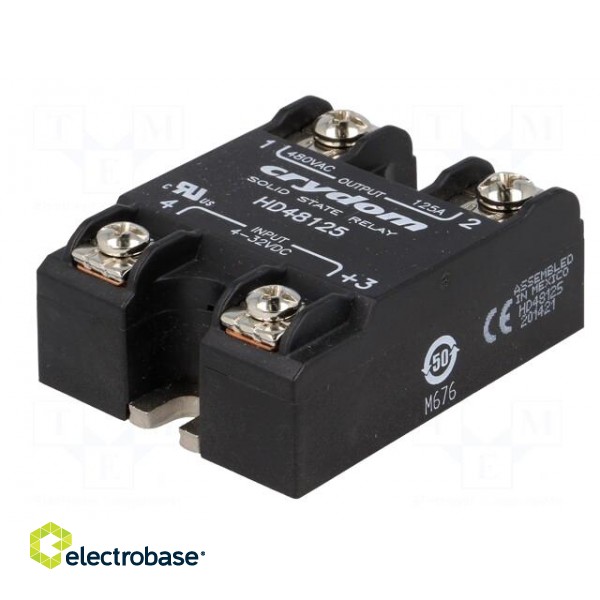 Relay: solid state | Ucntrl: 4÷32VDC | 125A | 48÷530VAC | -40÷80°C image 2