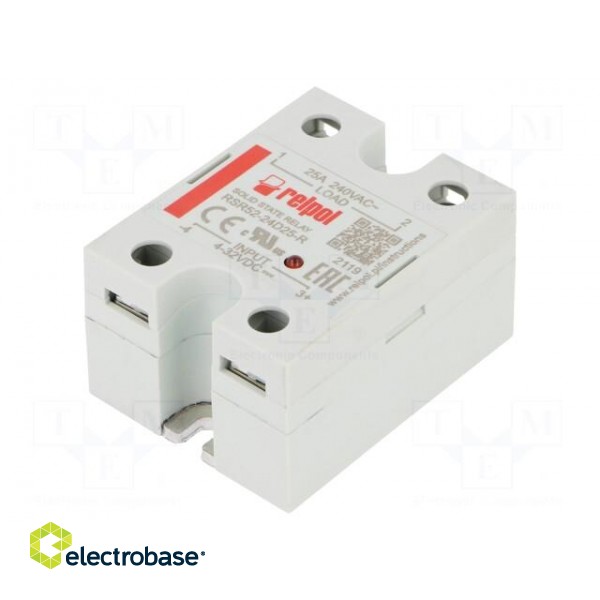 Relay: solid state | Ucntrl: 4÷32VDC | 25A | 48÷280VAC | -30÷80°C | IP20