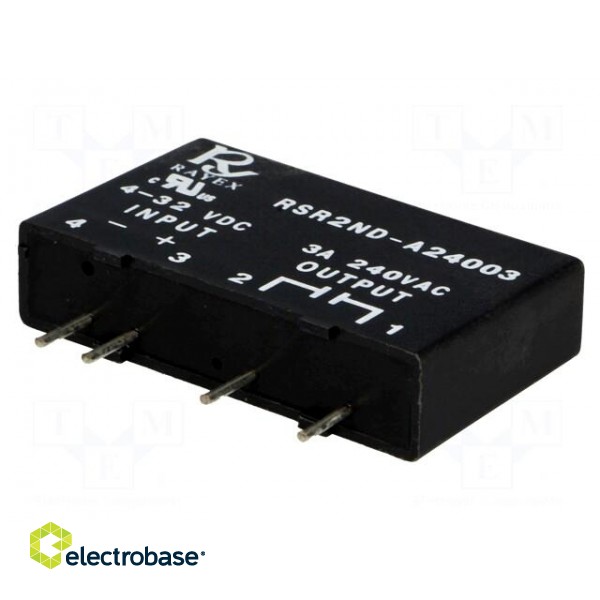Relay: solid state | Ucntrl: 4÷32VDC | 3A | 24÷280VAC | Series: RSR2 image 1
