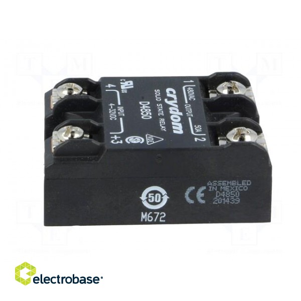 Relay: solid state | Ucntrl: 4÷32VDC | 50A | 48÷530VAC | -40÷80°C | IP00 image 3