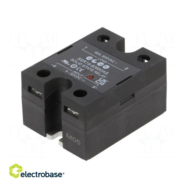 Relay: solid state | Ucntrl: 4÷32VDC | 60A | 48÷660VAC | -30÷80°C