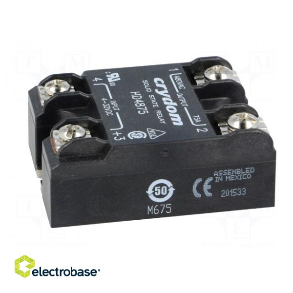 Relay: solid state | Ucntrl: 4÷32VDC | 75A | 48÷530VAC | -40÷80°C image 3