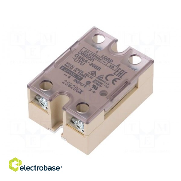 Relay: solid state | Ucntrl: 5÷24VDC | 5A | 24÷240VAC | -30÷80°C