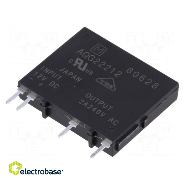 Relay: solid state | Ucntrl: 9.6÷14.4VDC | 2A | 75÷264VAC | PCB,THT