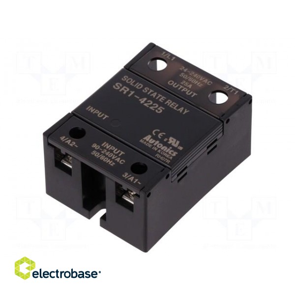 Relay: solid state | Ucntrl: 90÷240VAC | 25A | 24÷240VAC | screw type image 1