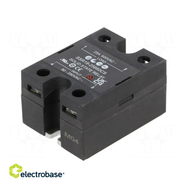 Relay: solid state | Ucntrl: 90÷280VAC | 25A | 48÷660VAC | -30÷80°C