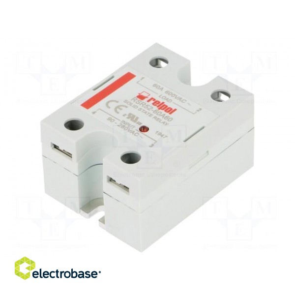 Relay: solid state | Ucntrl: 90÷280VAC | 60A | 48÷660VAC | -30÷80°C