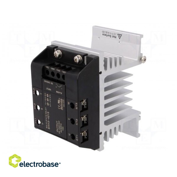 Relay: solid state | Ucntrl: 90÷240VAC | 15A | 24÷240VAC | 3-phase | DIN paveikslėlis 1