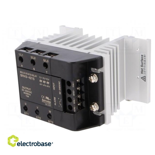 Relay: solid state | Ucntrl: 90÷240VAC | 15A | 24÷240VAC | 3-phase | DIN paveikslėlis 3