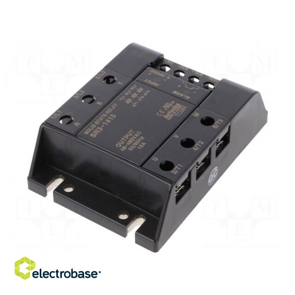 Relay: solid state | Ucntrl: 4÷30VDC | 15A | 48÷480VAC | 3-phase image 1