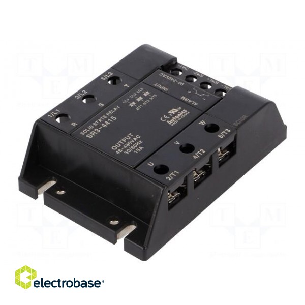 Relay: solid state | 15A | Uswitch: 48÷480VAC | 3-phase | Series: SR3 image 1