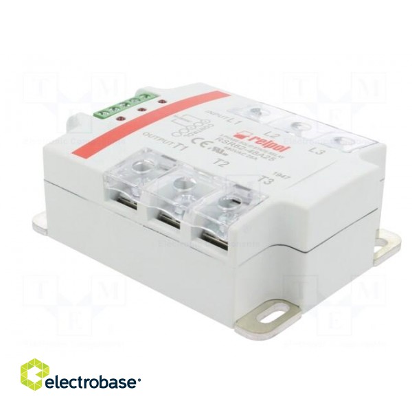Relay: solid state | Ucntrl: 90÷280VAC | 25A | 24÷530VAC | 3-phase фото 4
