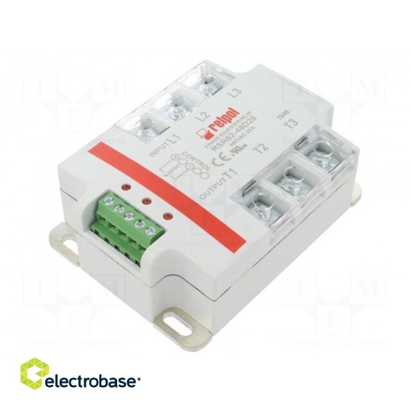 Relay: solid state | Ucntrl: 4÷32VDC | 25A | 24÷530VAC | 3-phase | IP20 paveikslėlis 1