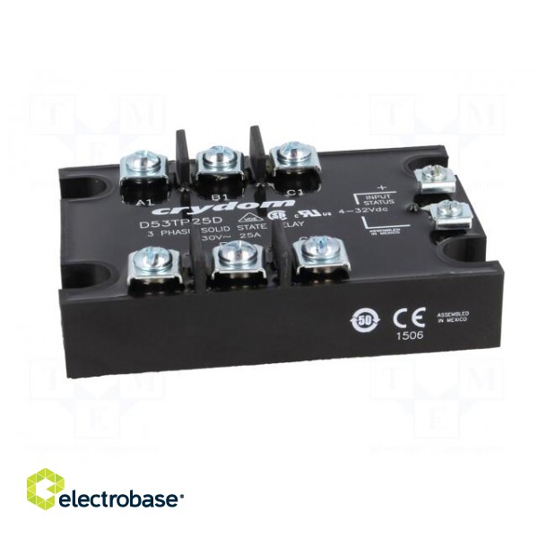 Relay: solid state | 25A | Uswitch: 48÷530VAC | 3-phase | -40÷80°C image 3
