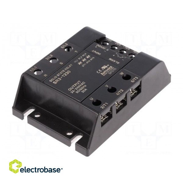Relay: solid state | Ucntrl: 4÷30VDC | 30A | 24÷240VAC | 3-phase paveikslėlis 1